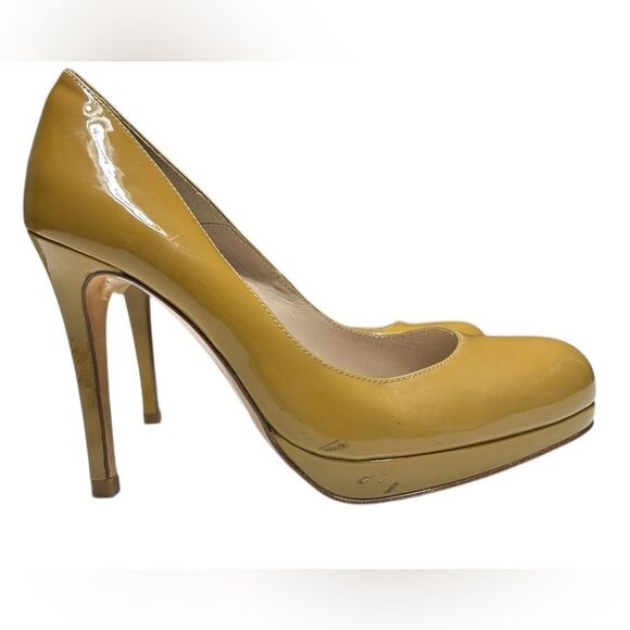 LK Bennet Leather Heels Mustard Yellow High Heels Tan Pumps - Picture 7 of 16